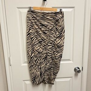 A.L.C. Animal Pattern Midi Skirt